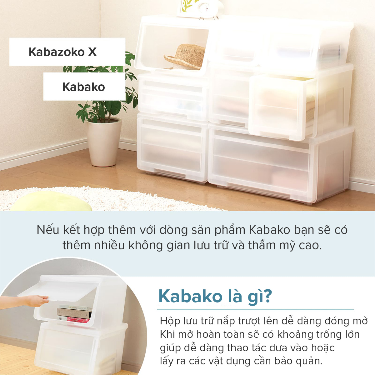 TENMA Hộp Lưu Trữ Ngăn Kéo Kabazoko JAPAN QUALITY, Lắp Được Bánh Xe, Xếp Chồng 4 Tầng
