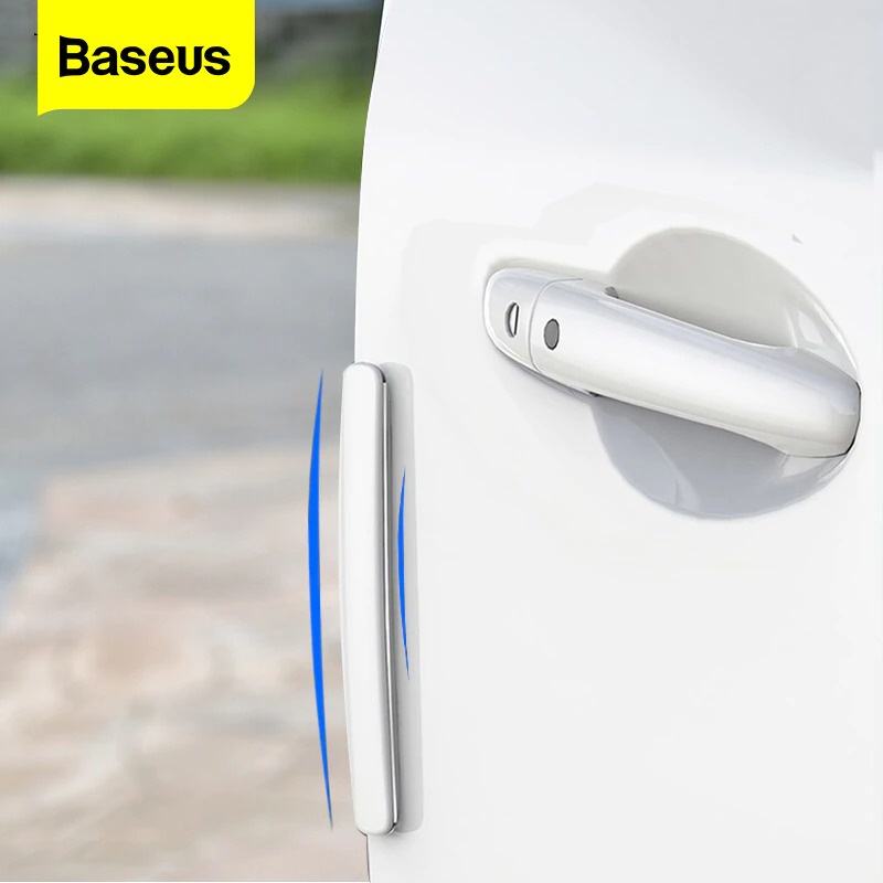 Bộ 4 miếng dán cửa xe ô tô chống trầy Baseus Streamlined Car Door Bumper Strip - Hàng Chính Hãng