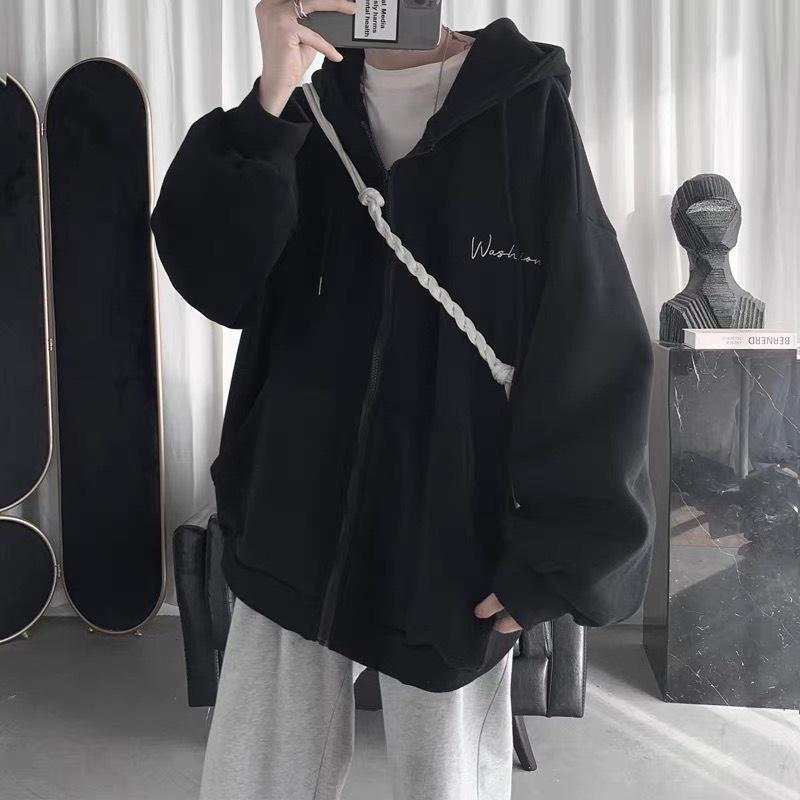 ÁO KHOÁC NỈ HOODIE DÂY KÉO CÓ NÓN TRÙM ĐẦU CHỮ KÝ SIÊU HOT