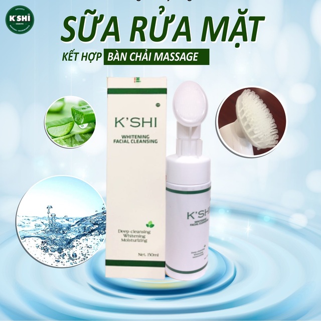 Sữa Rửa Mặt K'shi Có Đầu Cọ Massage Tạo Bọt, Làm Sạch Sâu Bụi Bẩn Bã Nhờn Ngăn Ngừa Mụn, Dưỡng ẩm Trắng Sáng Da Kshi