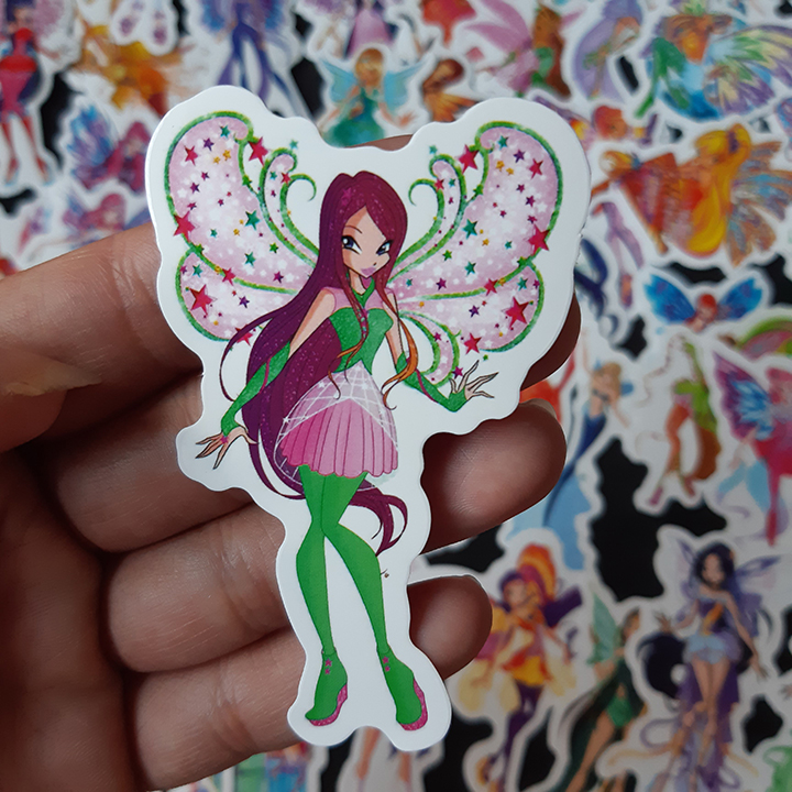 Bộ Sticker dán cao cấp chủ đề WINX CÔNG CHÚA PHÉP THUẬT - Dùng dán Xe, dán mũ bảo hiểm, dán Laptop...