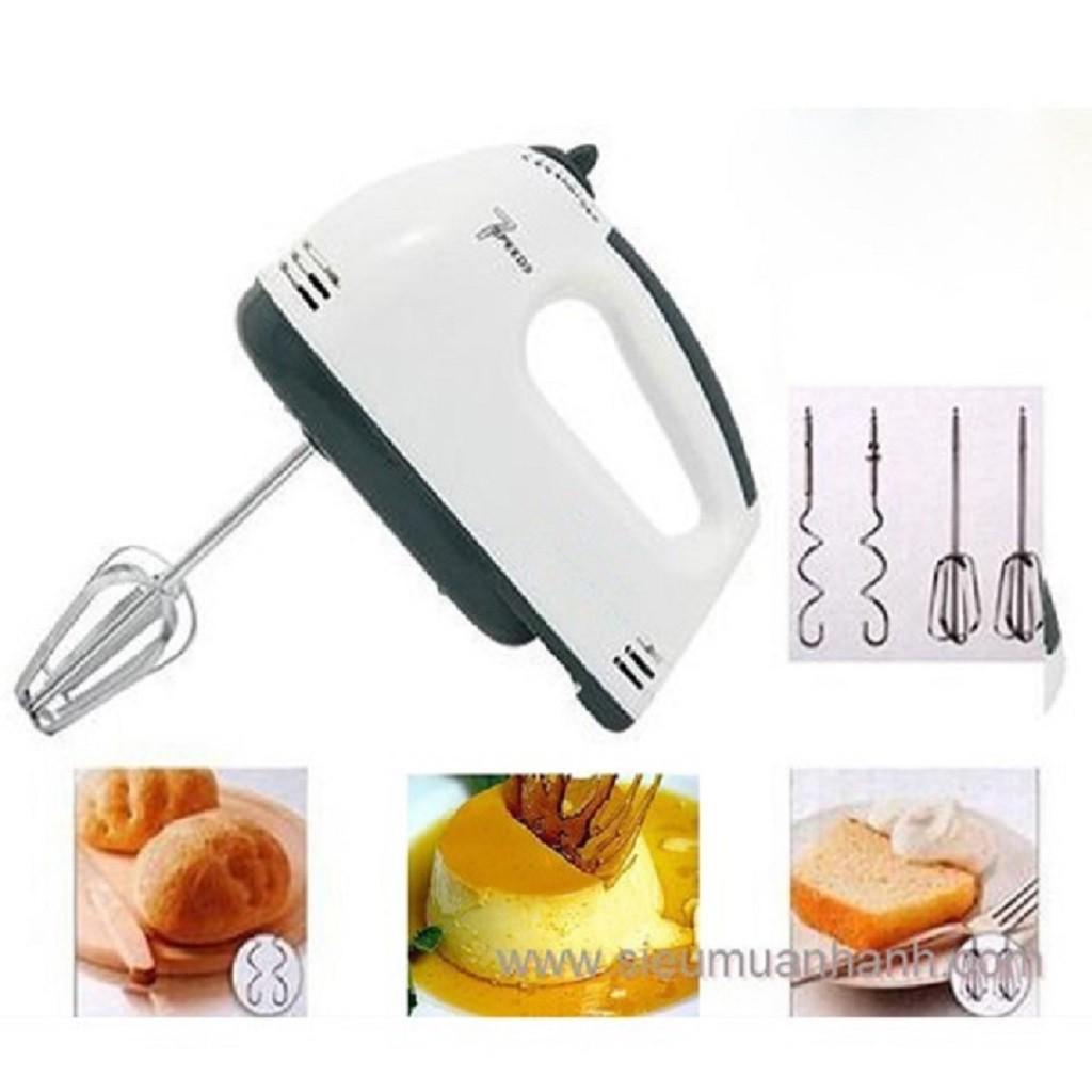 Máy Đánh Trứng Cầm tay 7 Tốc Độ Công Suất 180W, Máy Đánh Bọt Cafe, Làm Bánh