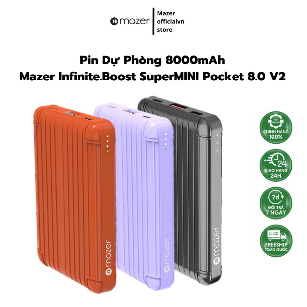 Pin Dự Phòng Mazer Infinite.Boost SuperMINI Pocket 8.0 V2 8000mAh Sạc điện thoại với công suất PD 22.5W - QC3.0