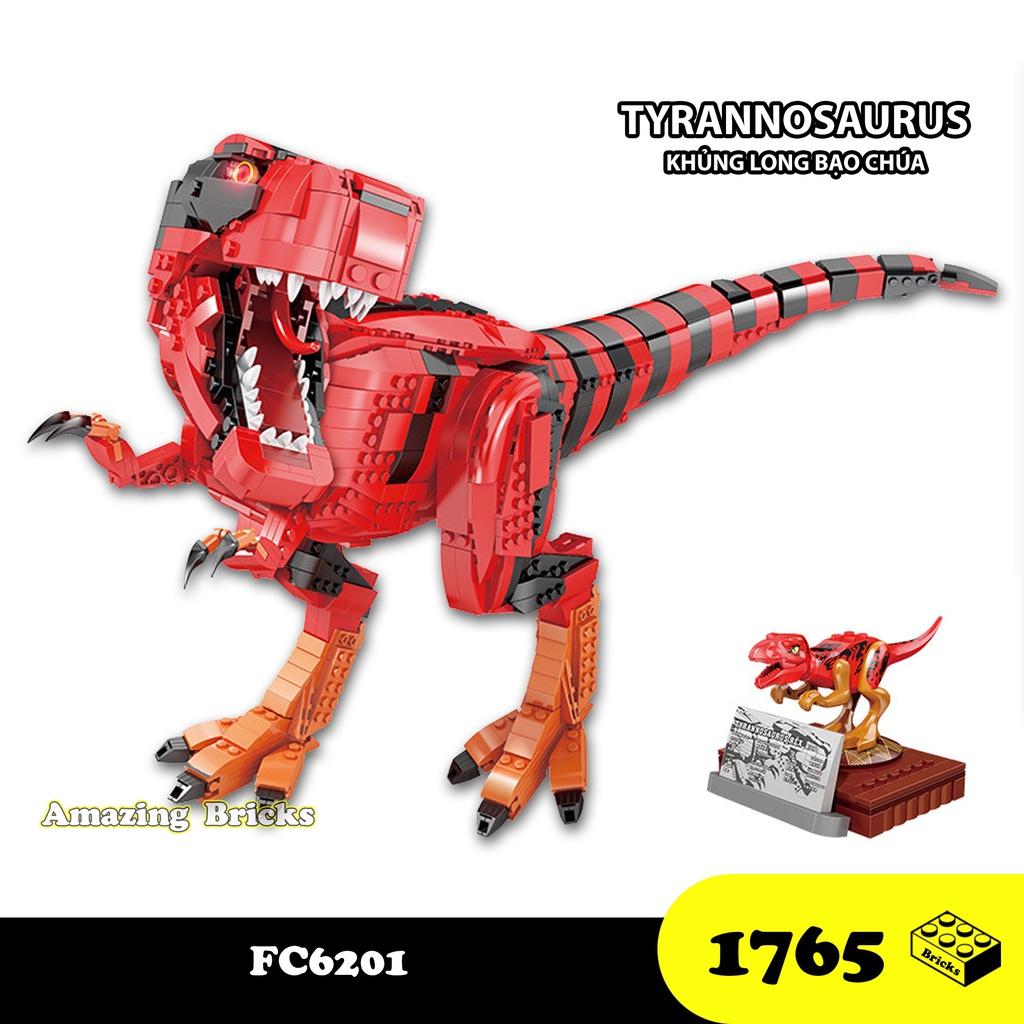 Đồ chơi lắp ráp Khủng long Bạo chúa FC6201 - Big Dinosaur Tyrannosaurus - Xếp hình thông minh mô hình 1756 mảnh ghép