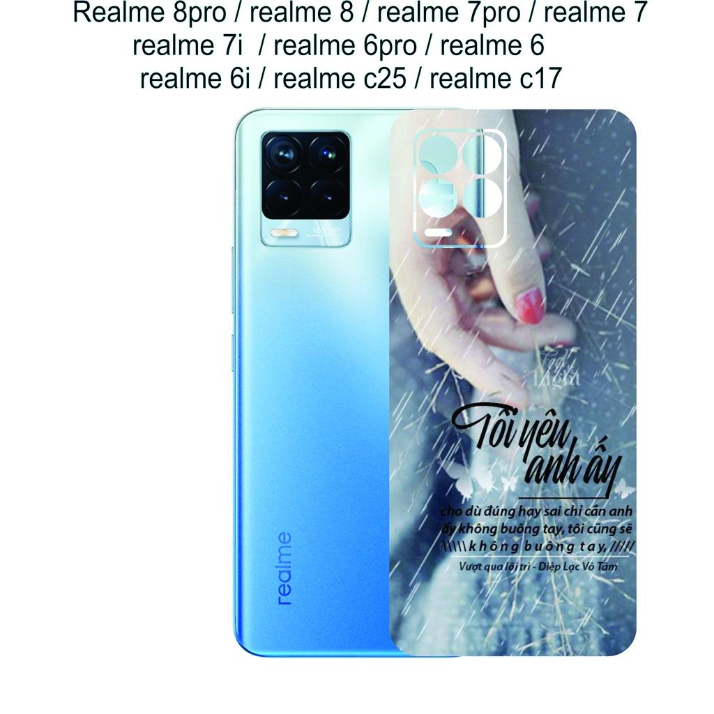 Miếng Dán Skin mặt lưng dành cho Realme 8pro / realme 8 / realme 7pro / realme 7 / realme 7i / realme 6pro / realme 6............