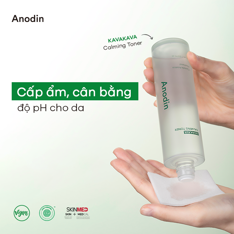 Nước cân bằng làm dịu và cấp ẩm sâu Anodin KavaKava Caliming Toner 150ml - Hàn Quốc Chính Hãng