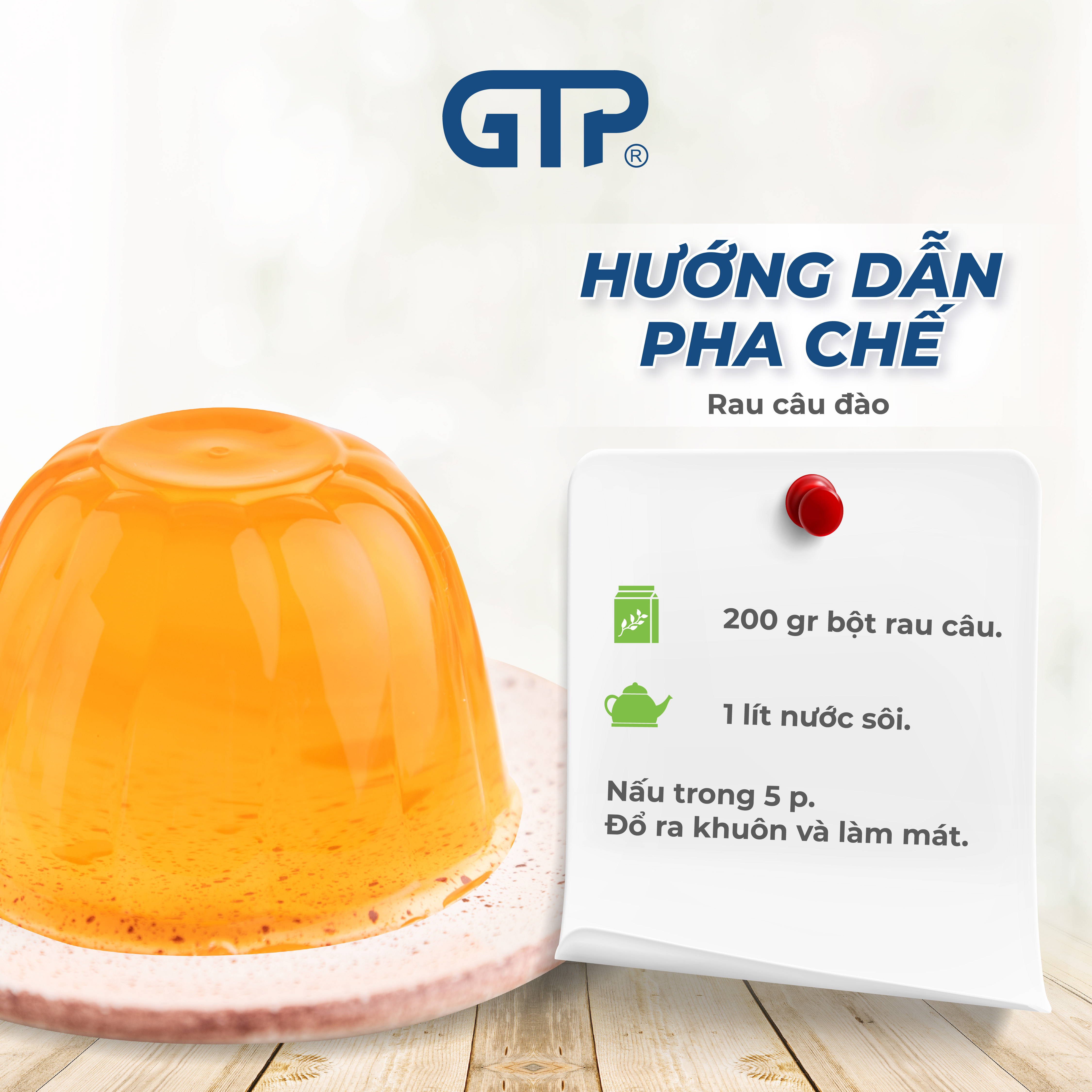 Bột Rau Câu (Jelly) hương Đào(200g/gói), Bột rau câu (Jelly) giòn dẻo