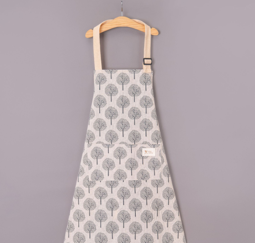 Bộ tạp dề bằng vải lanh và cotton Tạp dề nhà bếp có thể điều chỉnh có túi cho phụ nữ và nam giới
