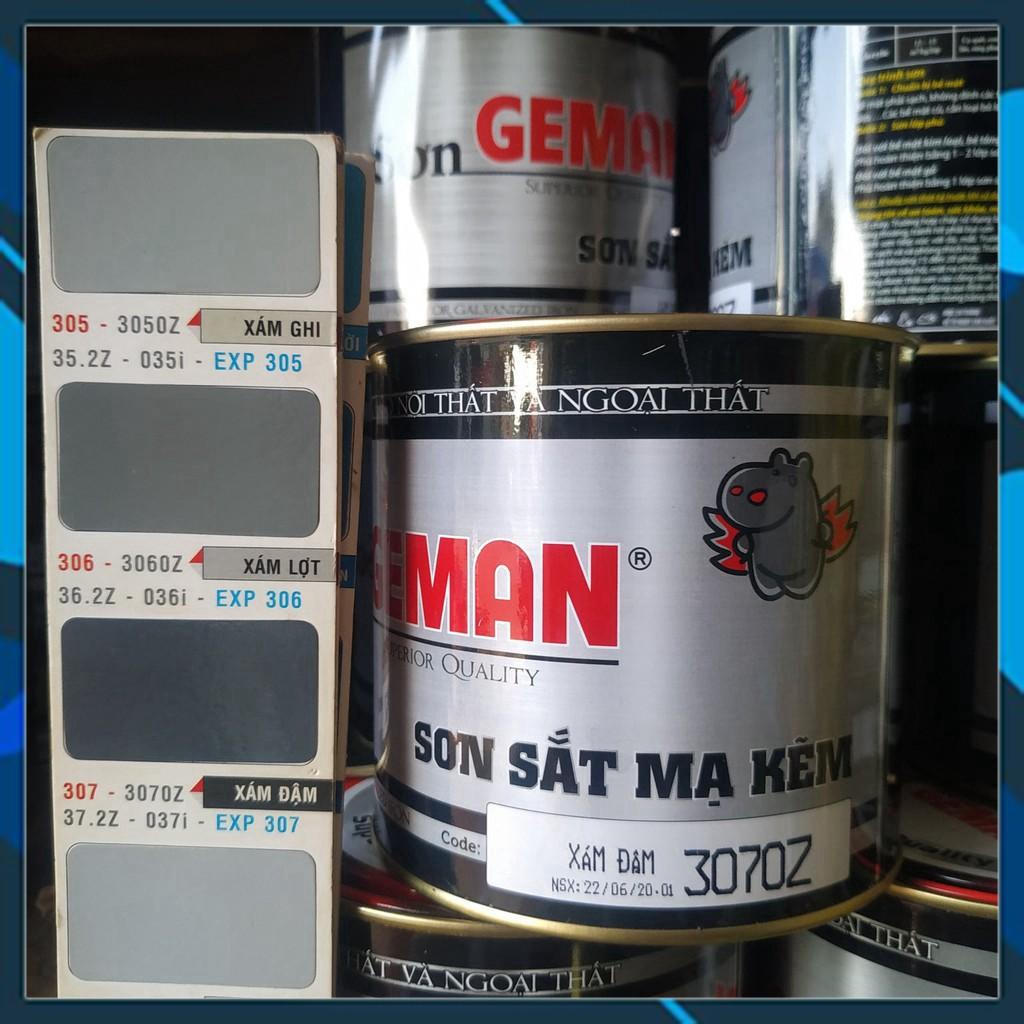 Sơn sắt mạ kẽm GEMAN màu xanh 1kg