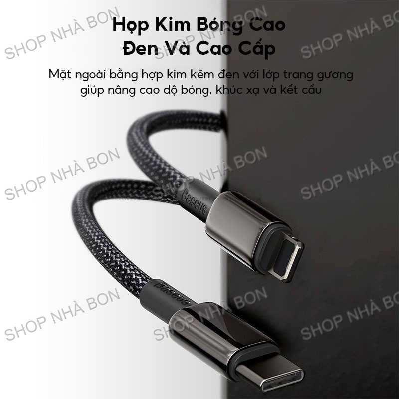 Cáp sạc nhanh, siêu bền C to IP 20W Baseus Tungsten Gold dùng cho iPhone 12/ iP11 Series/ iPXS Max (20W, Fast Charging & Data Cable)- Hàng chính hãng