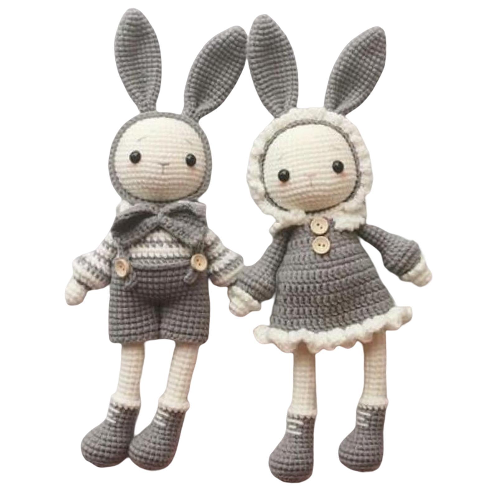 Crochet Set for Beginner Cute Rabbits Yarn Hook Accessories 2x