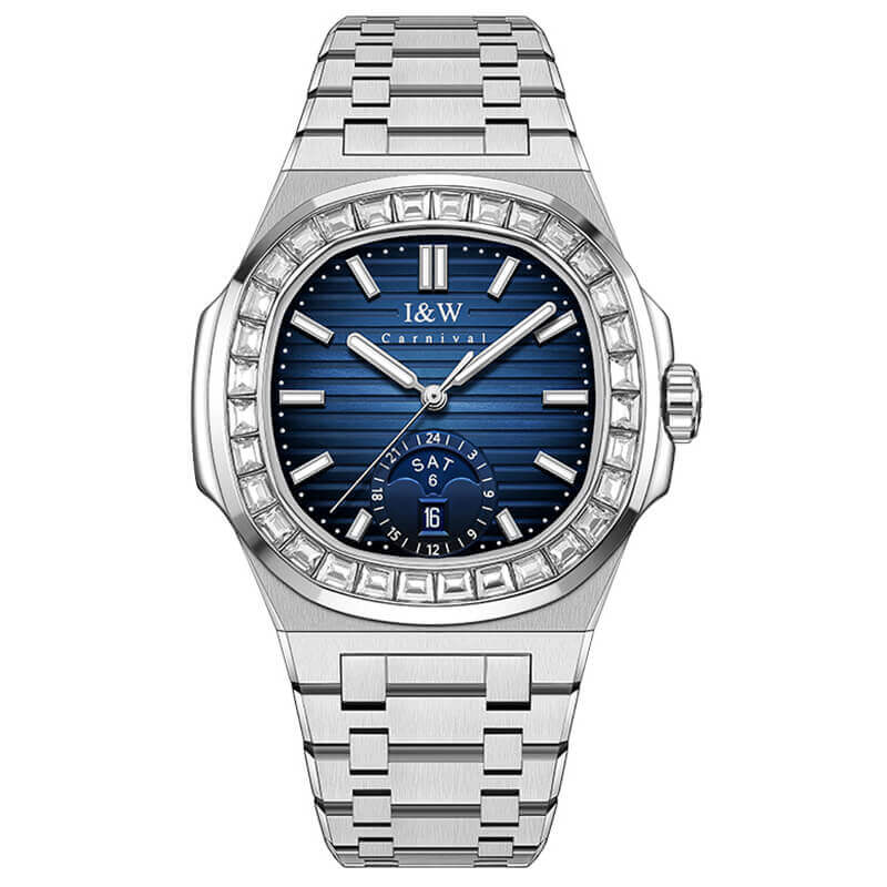Đồng hồ nam chính hãng IW CARNIVAL IW735G-1 Kính sapphire ,chống xước ,Chống nước 50m ,Bảo hành 24 tháng,Máy cơ ,dây kim loại thép 316L không gỉ, thiết kế đơn giản dễ đeo