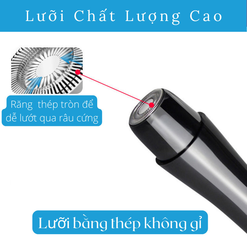 Máy Cạo Râu Mini Cho Nam Bugu XZ-2021 Sạch Sẽ Nhanh Gọn Tiết Kiệm Pin