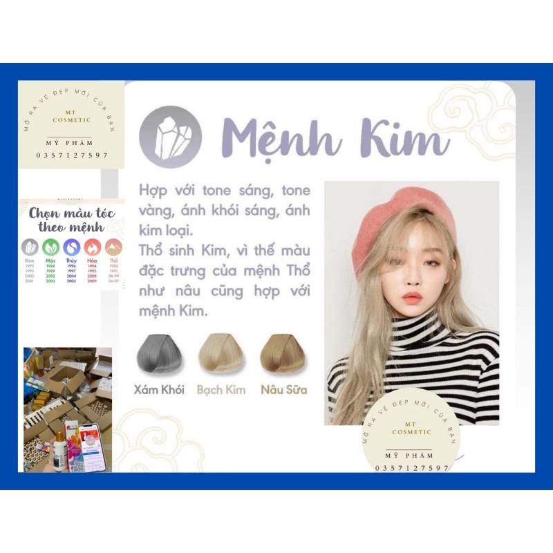 Sét Thuốc Nhuộm Tóc Bạch Kim Tặng gang tay và oxi