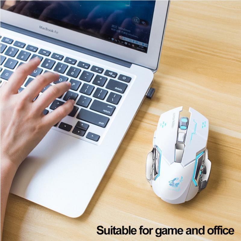 Sạc Không Dây Chơi Game Tắt Tiếng LED7 Màu Đèn Nền Hay Cơ Học Với USB Thu Quang