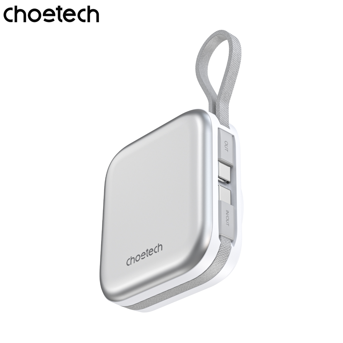 Pin dự phòng đa năng 2 in 1 Choetech B697C công suất 22.5W tích hợp 2 cáp Type C - Hàng chính hãng