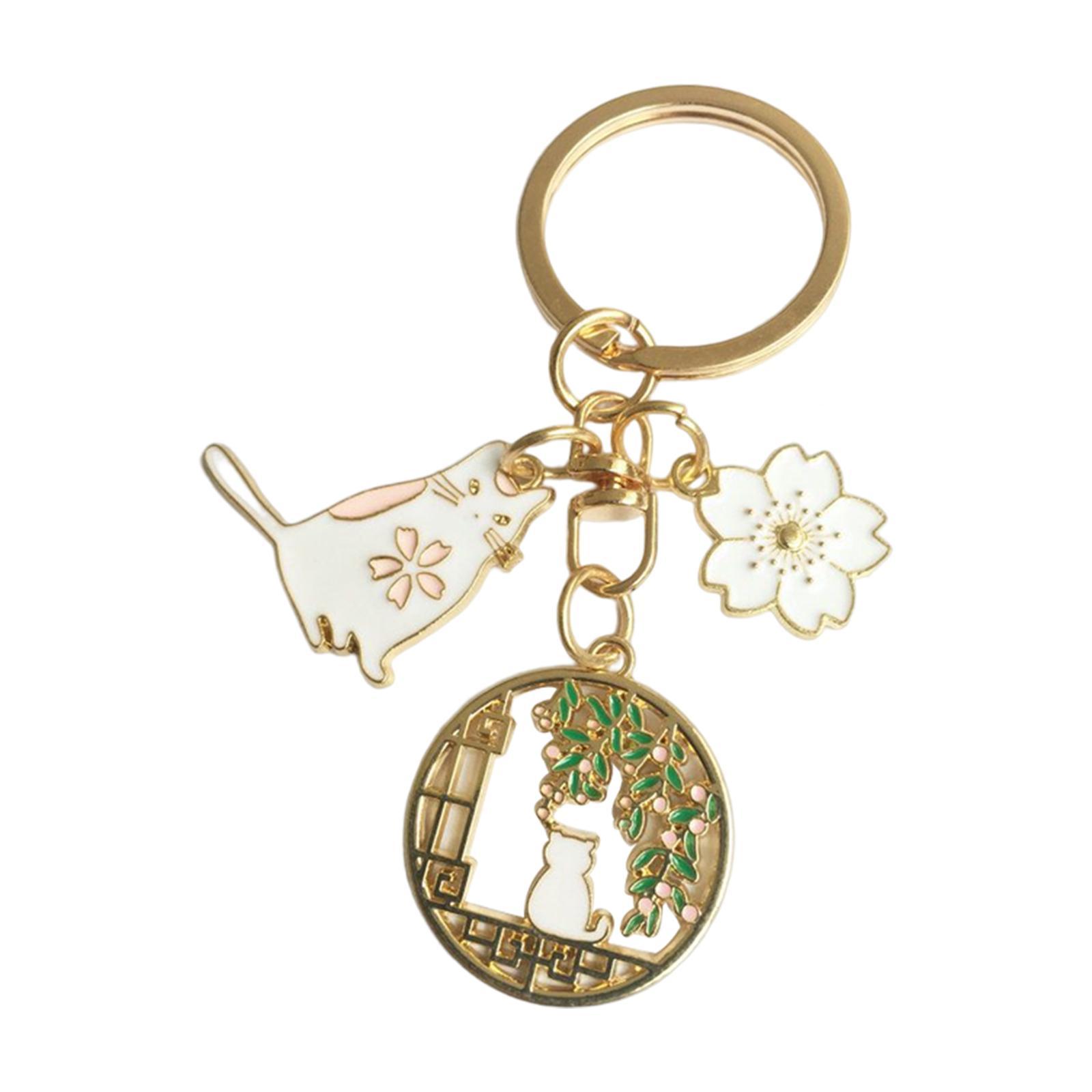 Cute Animal Keychain Flower Pendant Creative for Car key Purse Wallet