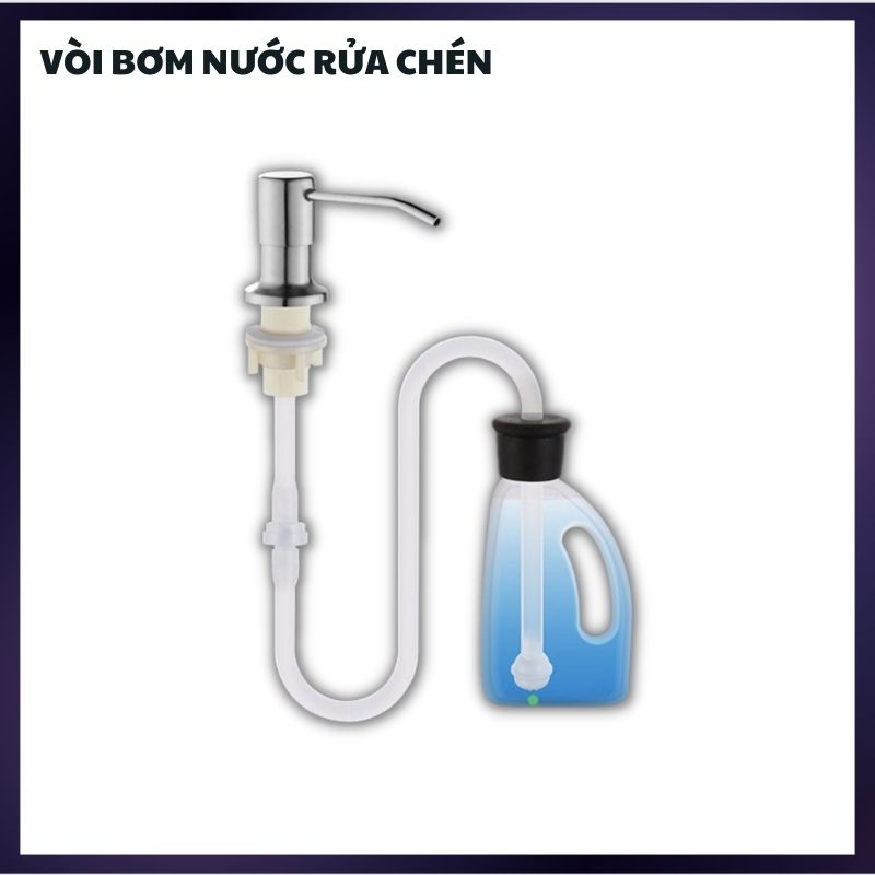 Bộ vòi xịt nước rửa chén gắn bồn rửa tự bơm hút dầu rửa bát với ống dẫn silicon dài 1,2m giúp kệ bếp đẹp và gọn gàng