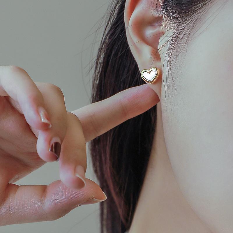Set bộ trang sức nữ bông tai dây chuyền lắc tay nữ titan trái tim quà tặng Ring House