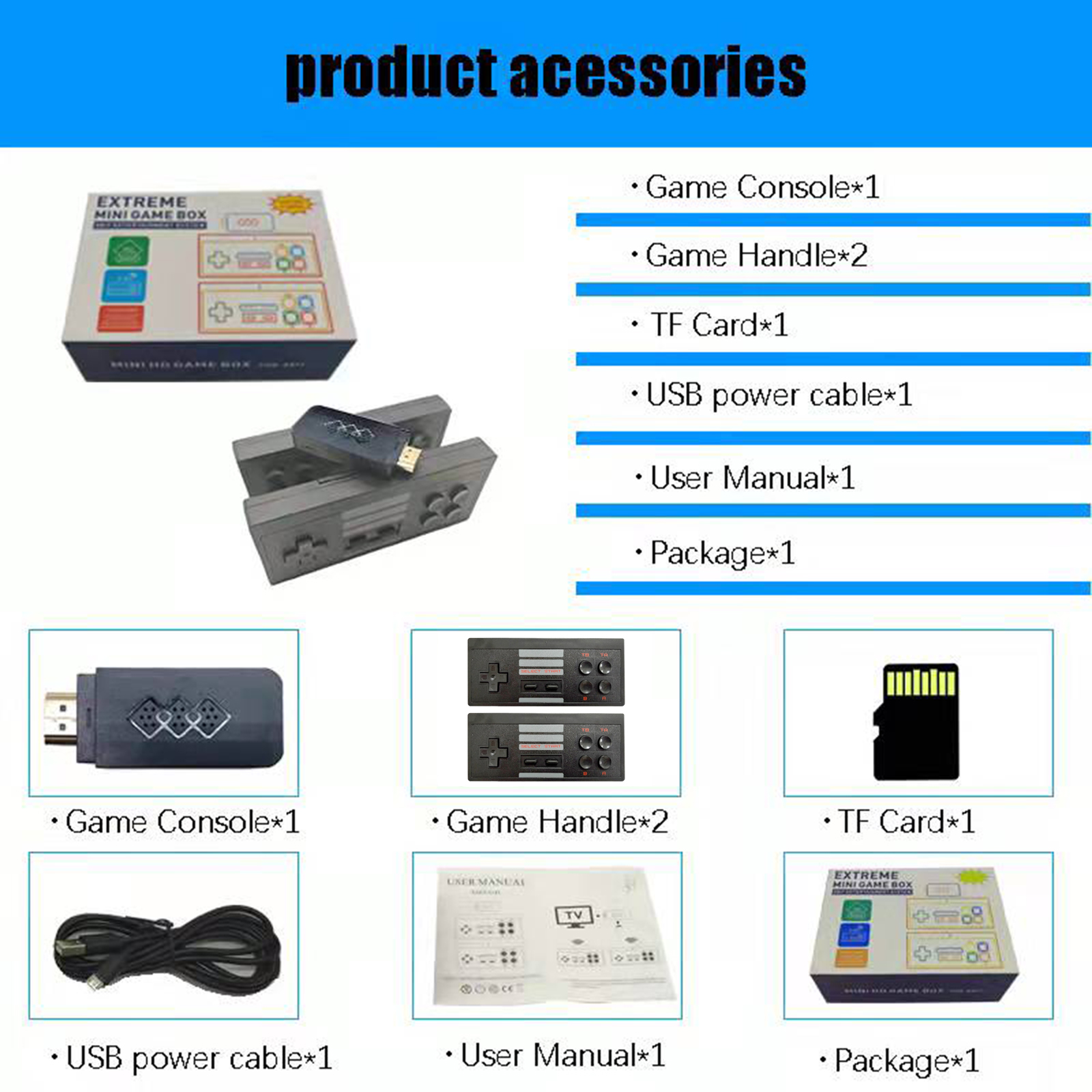 Bảng Điều Khiển Trò Chơi Video HD 4K Được Tích Hợp Trong 568 Trò Chơi Cổ Điển Mini Retro Console Đầu Ra HDMI