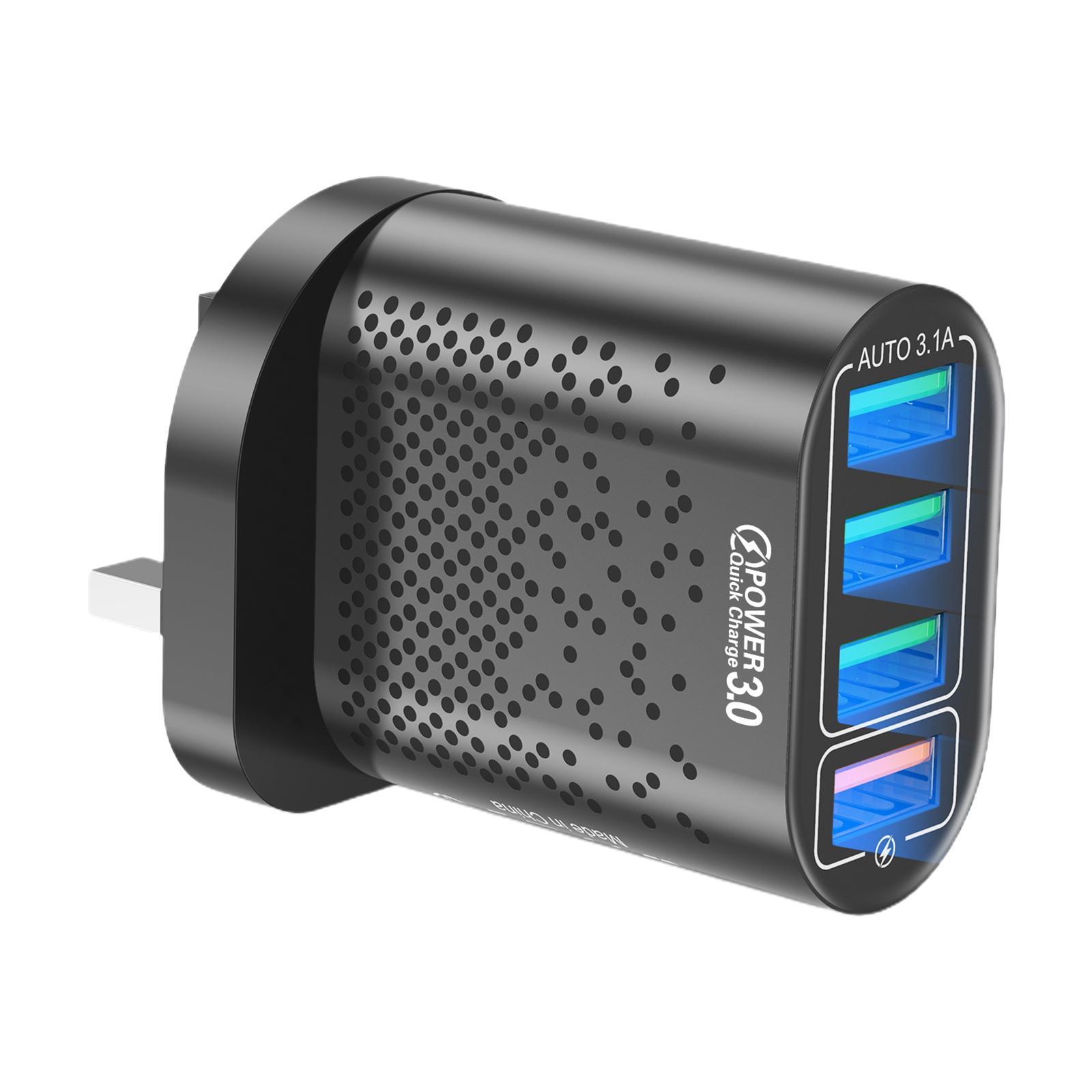 HILABEE USB Wall Charger, 4 Ports with Quick Charge 3.0 Fast USB Wall Plug,