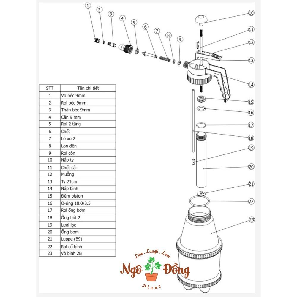 2 Bình Xịt Nước Phun Sương Tưới Cây Kiểng 2 Lít Dudaco Nhựa Cao Cấp Vật Tư Dụng Cụ Làm Vườn