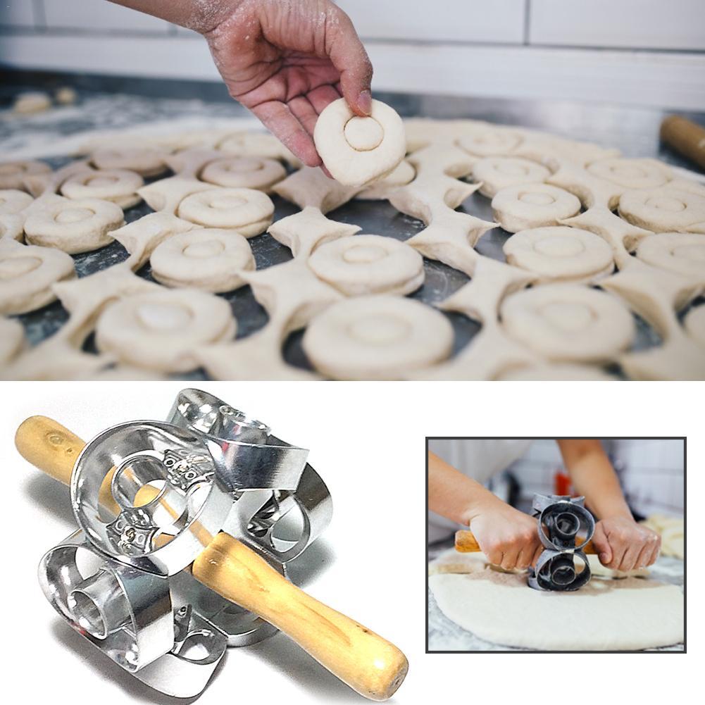 Xoay Tặng Kéo Cắt Máy Làm Khuôn Kim Loại Nướng Bánh Ngọt Bột Lăn Bánh Tráng Miệng Dao Cắt Bánh Mì Làm Dụng Cụ Vật Dụng Nhà Bếp