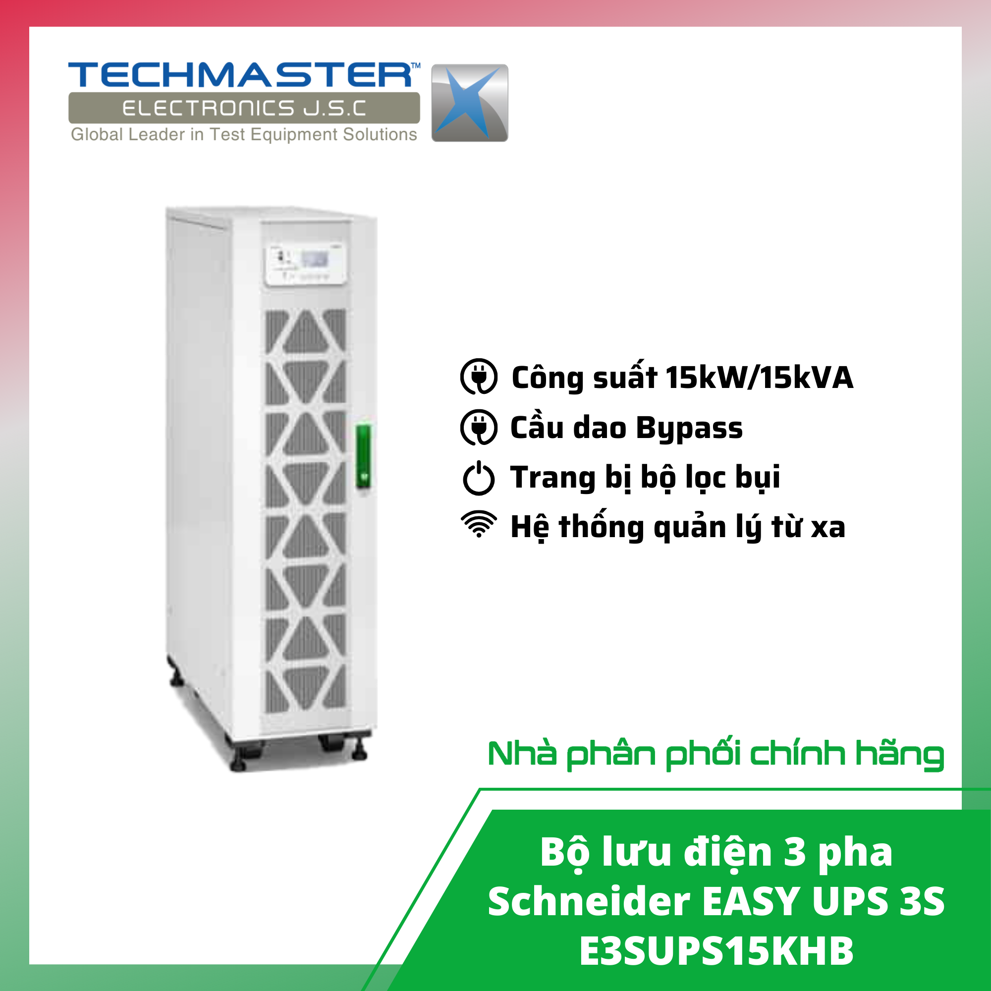 Bộ lưu điện 3 pha Schneider EASY UPS 3S E3SUPS15KHB (Hàng chính hãng, Bảo hành 12 tháng)