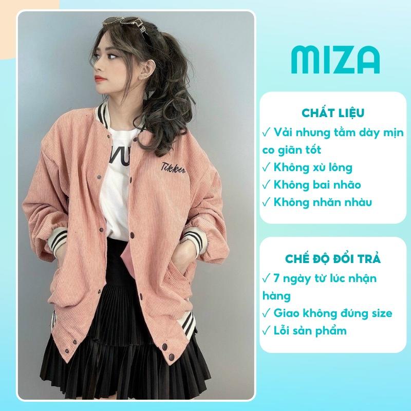 Áo khoác bomber nhung nữ nam unisex gió jacket cúc bấm form rộng local brand ulzzang phong cách hàn quốc đep TIKKEO