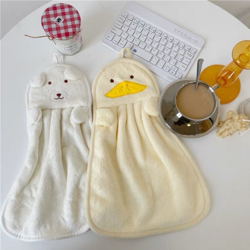 Khăn lau tay siêu thấm hút - Khăn lau bếp đa năng siêu mềm hình thú dễ thương có móc treo