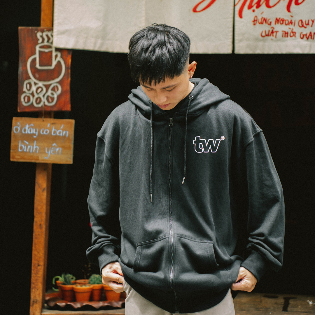 Áo Hoodie Zip Teeworld cao cấp fom Rộng Thời Trang Unisex Nam Nữ