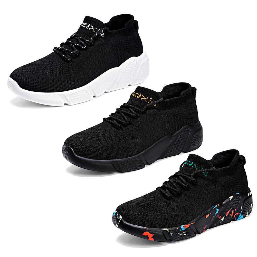 Mùa Hè Ngoài Trời Giày Thể Thao Nhẹ Casual Giày Thể Thao Sneakers Thoáng Khí Nam Nữ Không Trượt Phối Ren Cho Chạy Bộ Huấn Luyện Viên Color: Black Shoe Size: 42