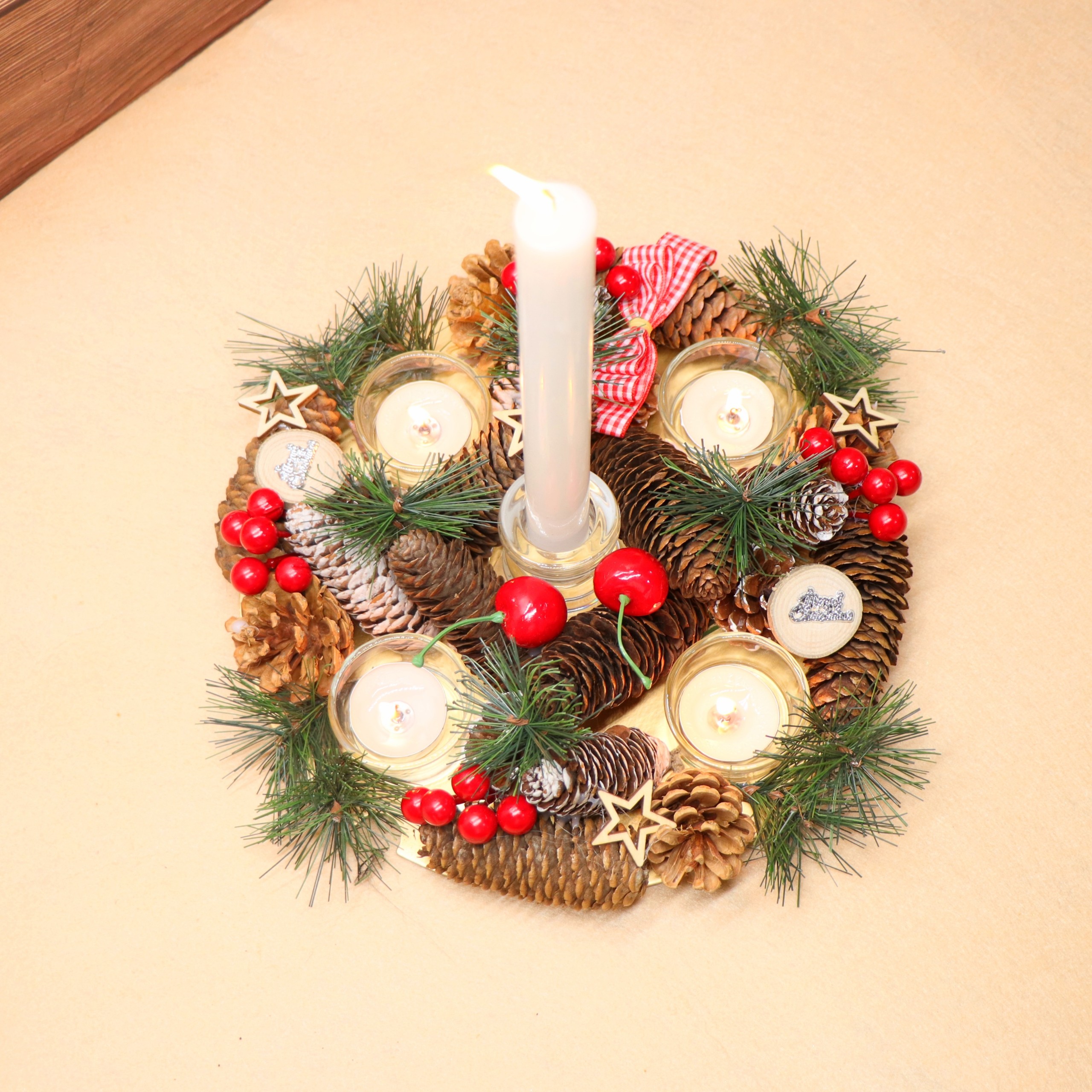 Khay để nến sang trọng NEN07 trang trí giáng sinh noel