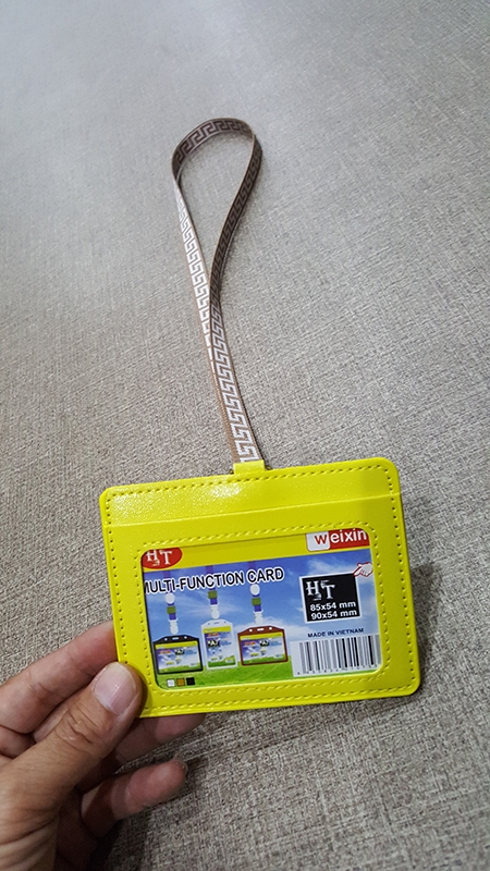 Bảng Tên Da 2 Mặt Dây Chữ Thập - Màu Vàng
