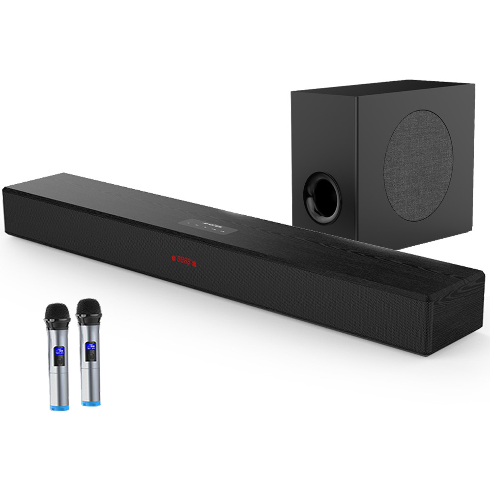 Loa Soundbar 5.1 Bluetooth Hát Karaoke L9 + Loa Trầm S2 Tặng 2 Micro Không Dây AZONE - Hàng Nhập Khẩu