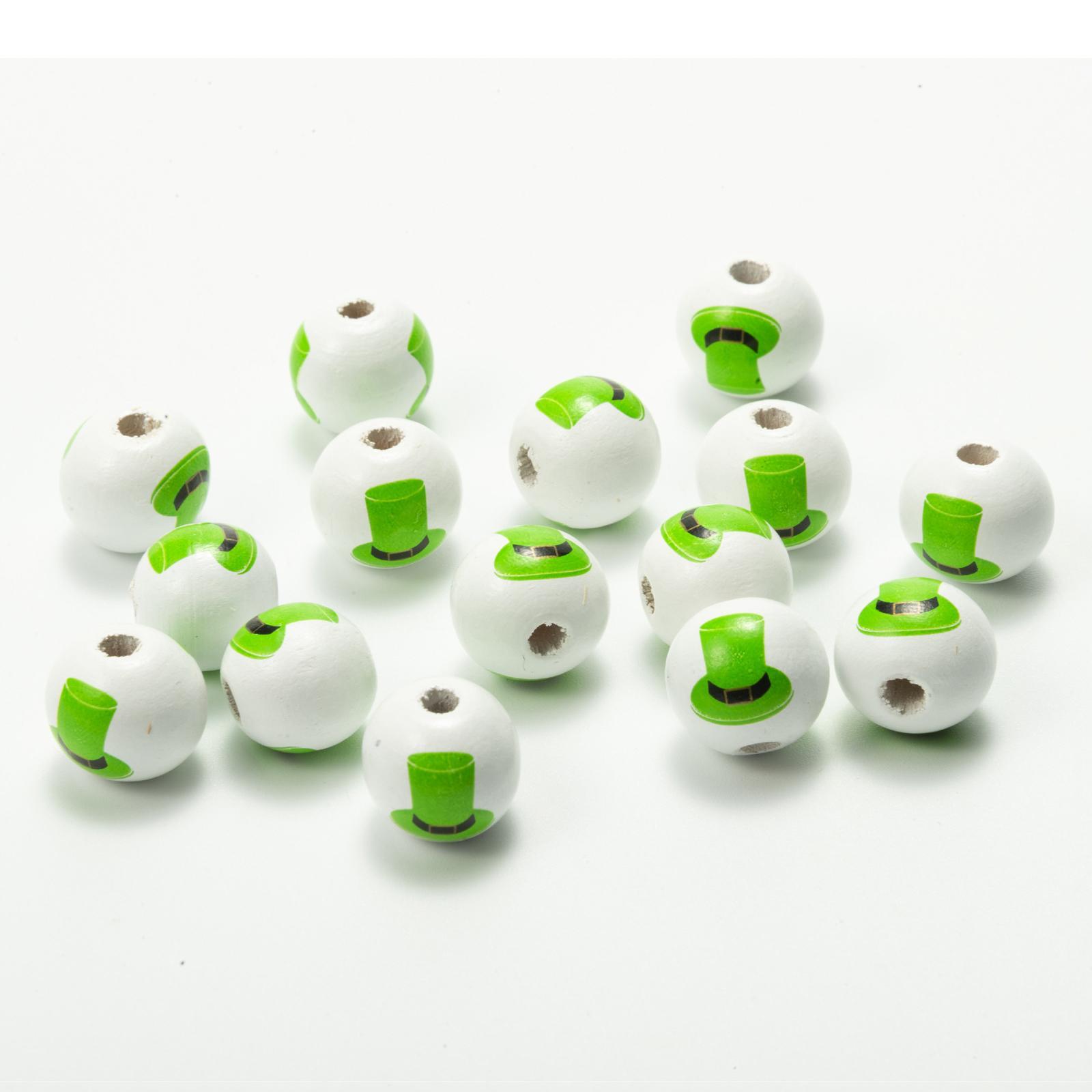 10Pcs ’S Day Wooden Beads smooth Polished for Handicrafts