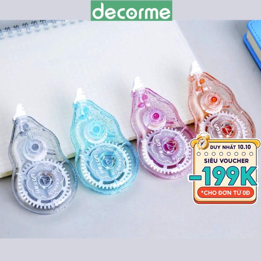 Băng keo dán 2 mặt DecorMe băng dán dạng bút kéo phong cách tối giản phụ kiện văn phòng phẩm size 4m*6mm