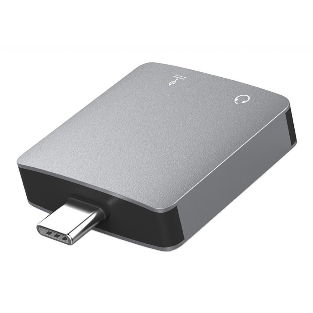 Type C to Audio Adapter, 2 in1 Type-C to 3.5mm Earphone Audio Jack Converter