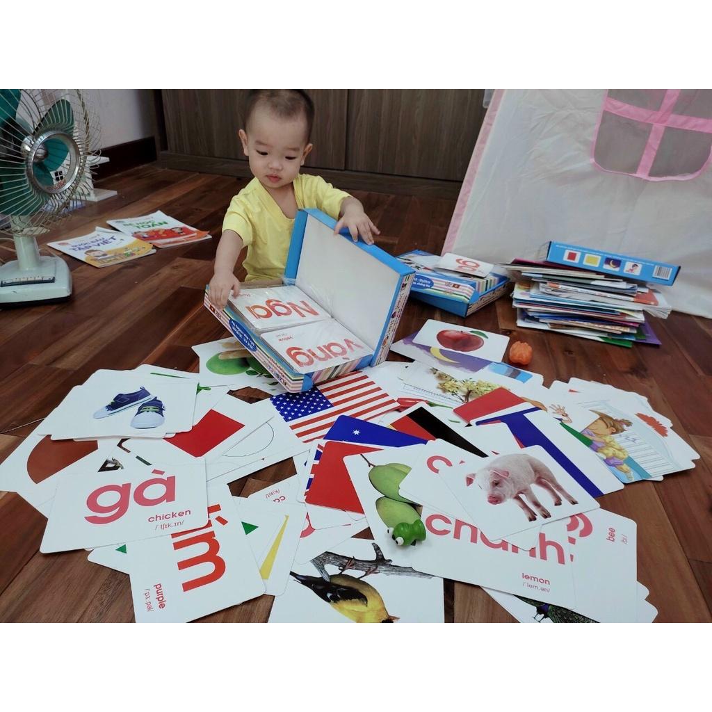 Bộ thẻ học thông minh FLASHCARDS khổ to A5 với 16 chủ đề 120 thẻ