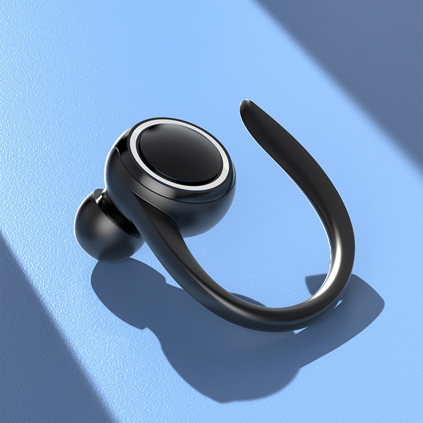 T10 Bluetooth Headset Ear Hook Sweatproof Headphone Stereo Single Ear in-Ear Earbuds for Gym Gaming Cycling Outdoor Indoor Noise Cancelling