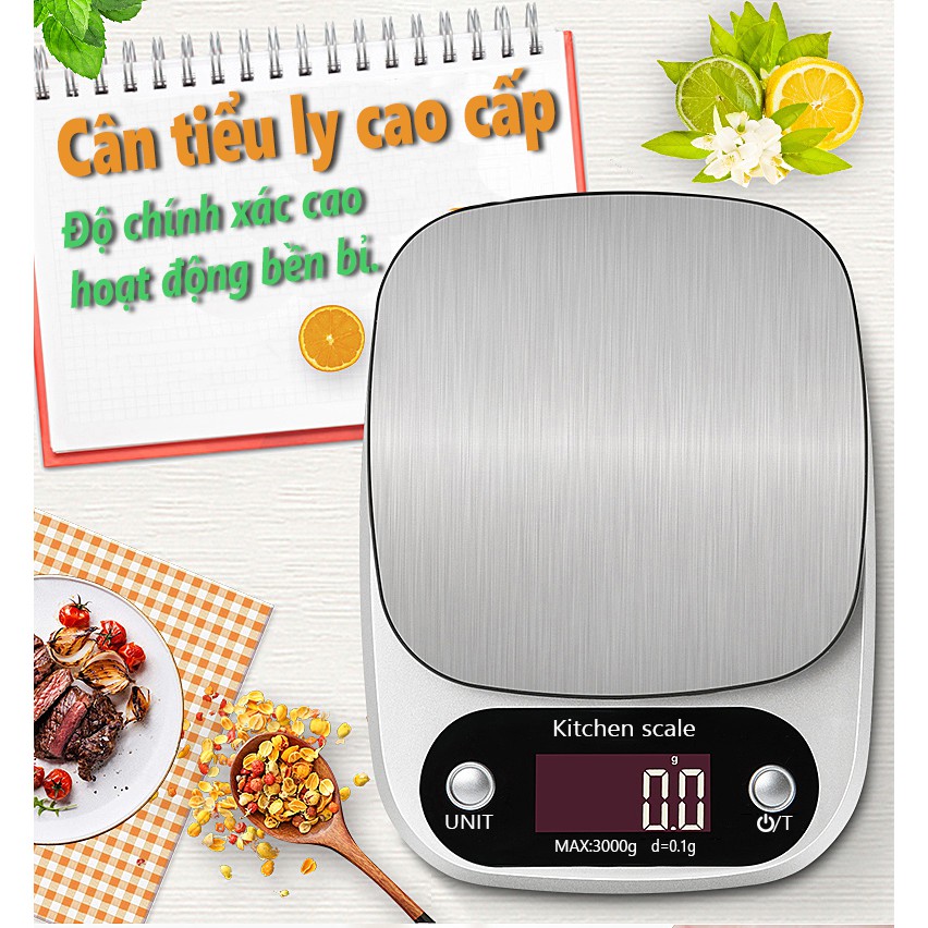 Cân tiểu ly điện tử nhà bếp SH 131 mini định lượng 0.5g - 5kg cân thực phẩm, làm bánh độ chính xác cao - Hàng Chính Hãng