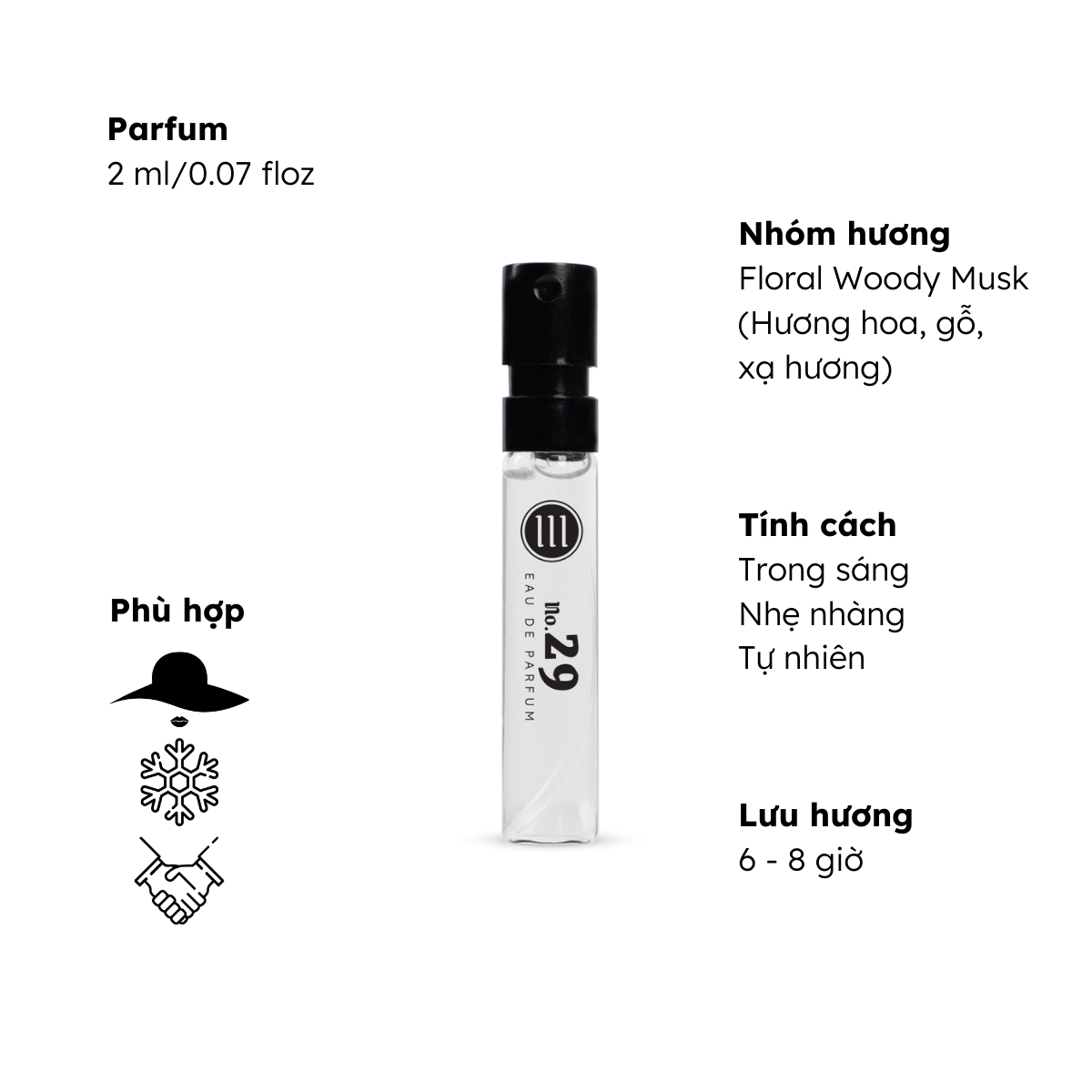 Nước hoa nam Morra No.27 dạng xịt 2ml nguyên liệu Pháp hương gỗ và thảo mộc ấn tượng, mãnh liệt, thu hút lưu hương thơm lâu