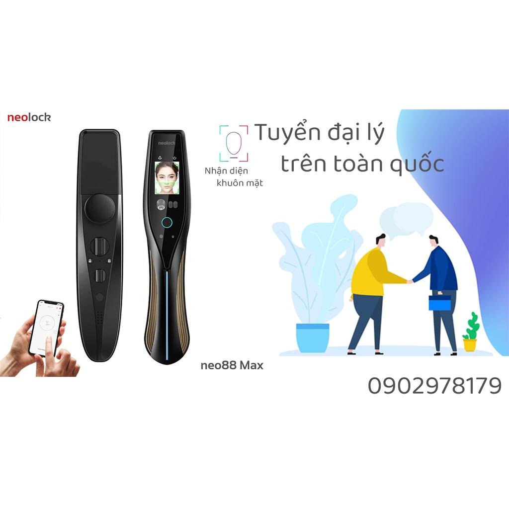 Khóa của thông minh cao cấp nhận diện khuôn mặt, vân tay, mã số, mở khóa qua APP Wifi, pin sạc neoSmart - neo88 Max