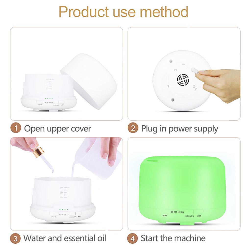 Điều Khiển Từ Xa Máy Tạo Độ Ẩm Không Khí Khuếch Tán Tinh Dầu 500ML Đèn LED Hương Thơm Khuếch Tán Điện Siêu Mát Phun Sương Tạo Phun Sương Tạo Ẩm Hình Ếch Con