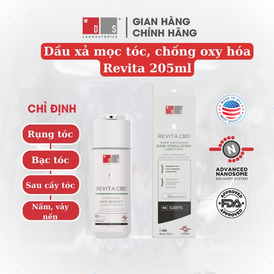 Dầu xả chống oxy hóa, kích thích mọc tóc REVITA.CBD CONDITIONER  205ML