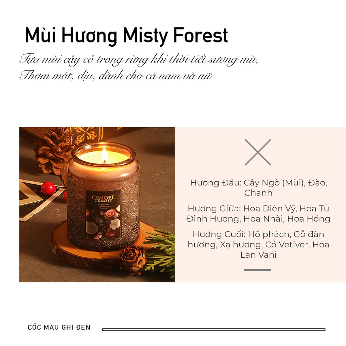 Nến Thơm Cenote Candle Tiêu Chuẩn Châu Âu, Sáp Đậu Nành An Toàn &amp; Không Khói