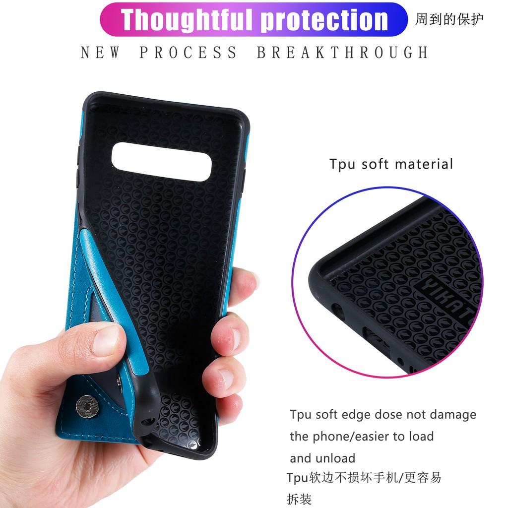 Bao da điện thoại nắp lật dạng ví họa tiết dập nổi 3D có ngăn đựng thẻ cho Samsung Galaxy S10 S9 S8 Plus S10+ S9+ S8+