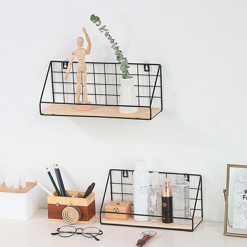 Kệ Sắt Đáy Gỗ Treo Tường Để Đồ, Decor Trang Trí Nhà Cửa Đa Năng ( Tặng Kèm Đinh