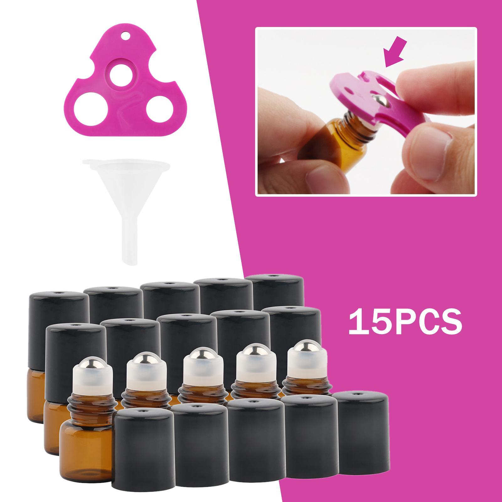 Rollerball Bottle Portable Empty Glass Vial Roll on Bottle for Liquids Home Travel