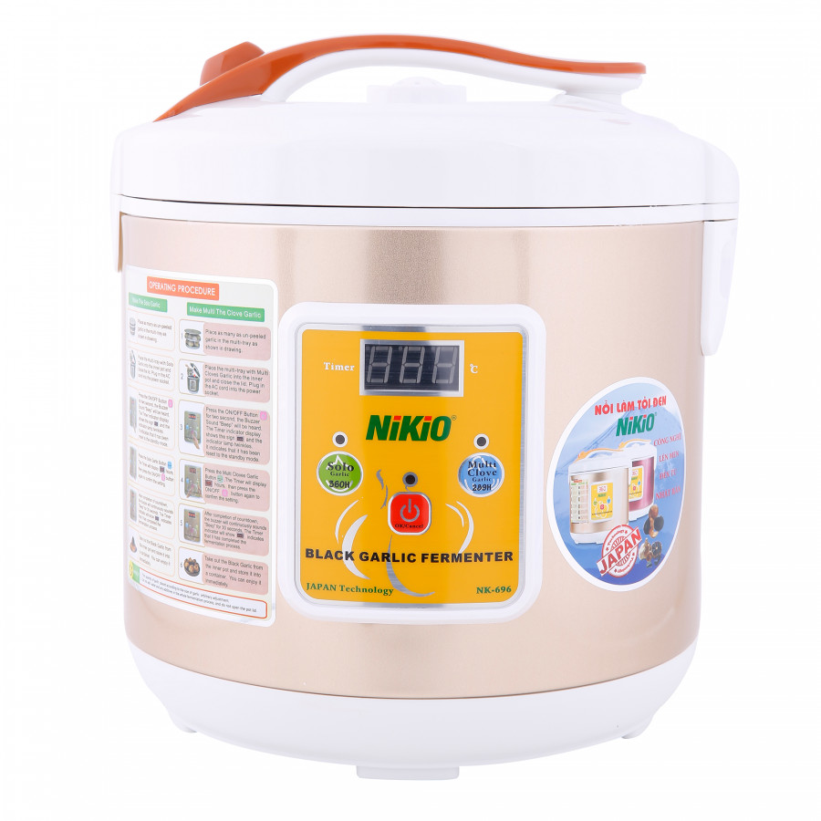 Máy Làm Tỏi Đen Nikio NK-696 - Nồi Ủ Tỏi Đen Tự Động, Công Nghệ Nhật Bản, Tỉ Lệ Thành Công 99%, Tỏi Thơm Ngon Chuẩn Vị, Dung Tích 6 Lít, Khay Chứa 3 Tầng, Làm 2kg Tỏi - Hàng Chính Hãng